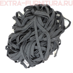 Шнур плоский х/б 12мм, цв.серый темный 109, уп.50м, пл. 9,88 гр/м