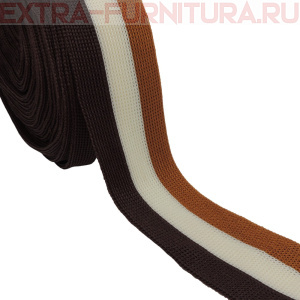 Тесьма шир.30мм трикотажная Лампас №188 цв.св.коричневый/молочный/коричневый уп.10м *