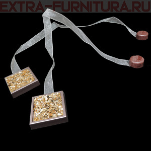 Магнитные клипсы "Квадро Люкс Монисто" с лентой, цв. №21, пара