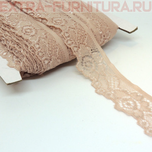 Кружево-стрейч TBY-L839 шир.30мм, цв.S098 капучино (уп.50м)