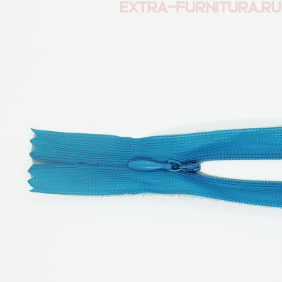 Молния потайная № 3, 50 см, цв. 208 бирюзовый п/э пл.9,3 гр/м