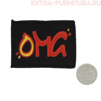 Нашивка OMG цв.красный, желтый