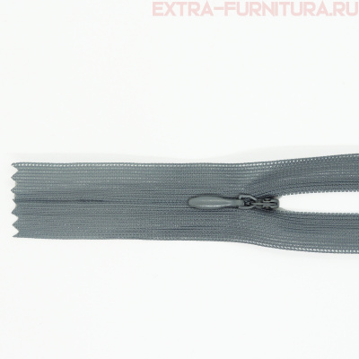 Молния потайная № 3, 50 см, цв. 316 серый п/э пл.9,3 гр/м