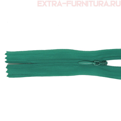 Молния потайная № 3, 50 см, цв. 236 изумрудный п/э пл.9,3 гр/м