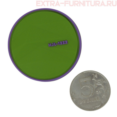 Нашивка силиконовая круг с рельефом 4,5см светло-зеленый